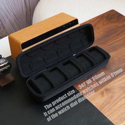 Watch Travel Case for Men and Women Portable Single Watch Storage box and Organizer for Wristwatches and Smart Watches (Black（2 slot）)