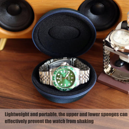 Watch Travel Case for Men and Women Portable Single Watch Storage box and Organizer for Wristwatches and Smart Watches (Black（2 slot）)