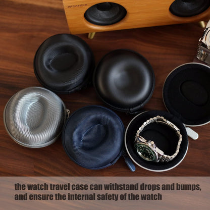 Watch Travel Case for Men and Women Portable Single Watch Storage box and Organizer for Wristwatches and Smart Watches (Black（2 slot）)