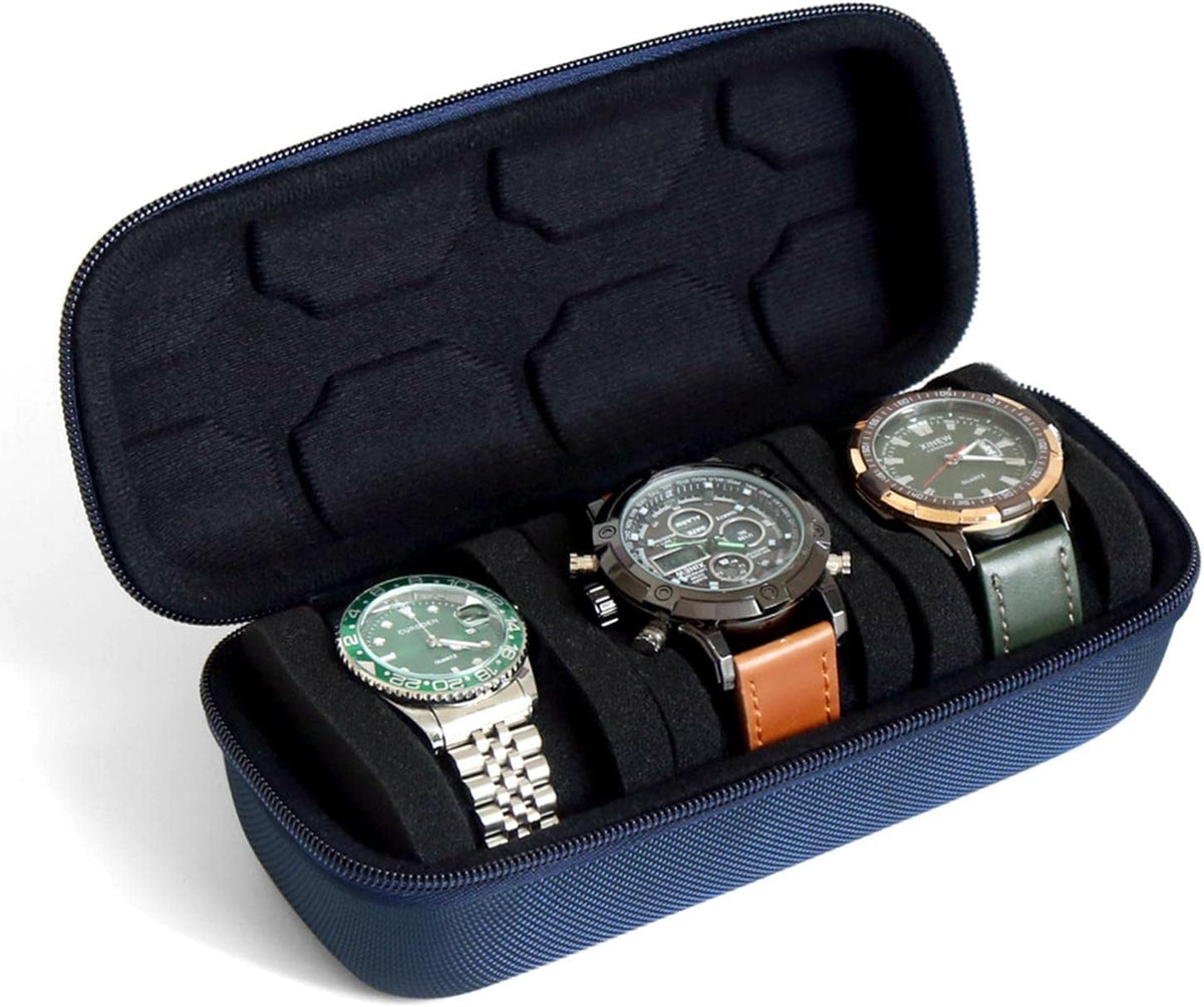 Watch Travel Case for Men and Women Portable Single Watch Storage box and Organizer for Wristwatches and Smart Watches (Black（2 slot）)