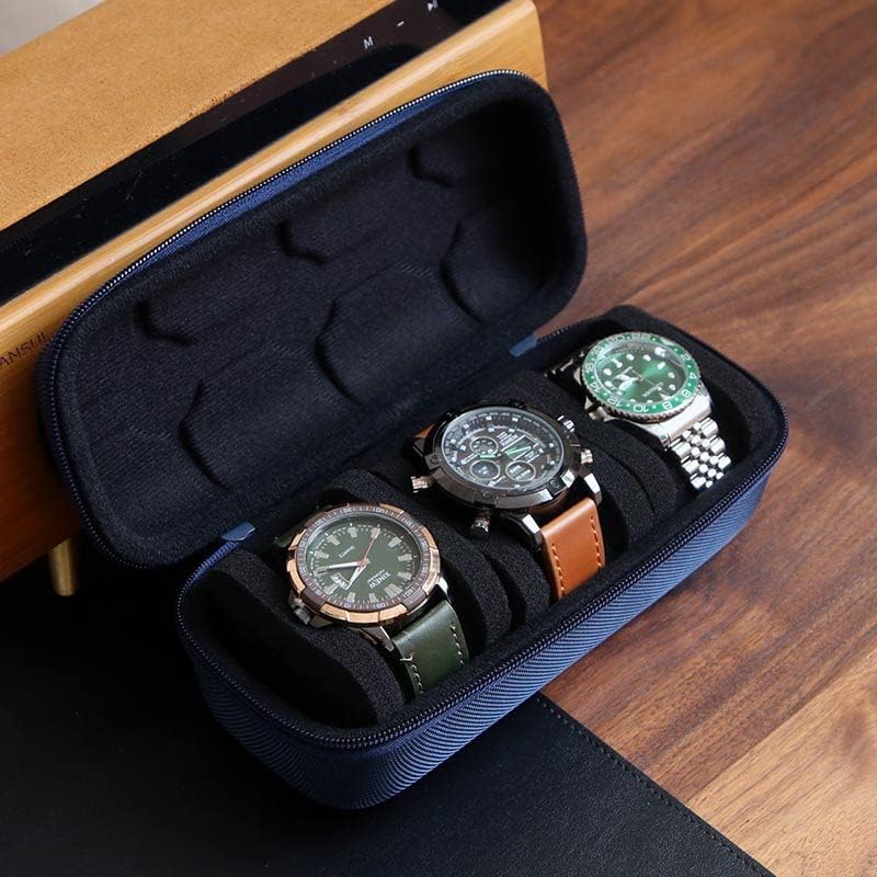 Watch Travel Case for Men and Women Portable Single Watch Storage box and Organizer for Wristwatches and Smart Watches (Black（2 slot）)