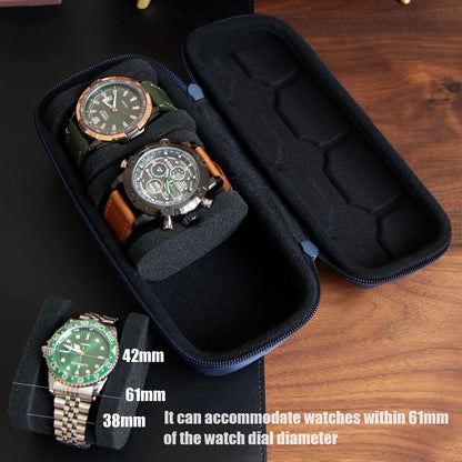 Watch Travel Case for Men and Women Portable Single Watch Storage box and Organizer for Wristwatches and Smart Watches (Black（2 slot）)
