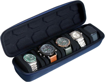 Watch Travel Case for Men and Women Portable Single Watch Storage box and Organizer for Wristwatches and Smart Watches (Black（2 slot）)