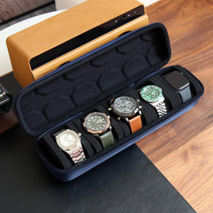 Watch Travel Case for Men and Women Portable Single Watch Storage box and Organizer for Wristwatches and Smart Watches (Black（2 slot）)