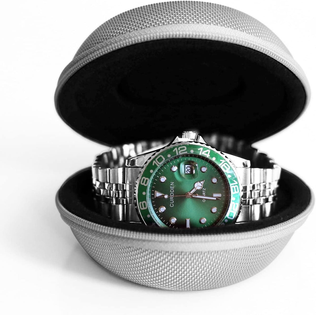 Watch Travel Case for Men and Women Portable Single Watch Storage box and Organizer for Wristwatches and Smart Watches (Black（2 slot）)