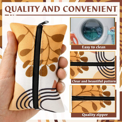 8 Pieces Purse Tissue Holder Reusable Travel Tissue Pouch Fabric Zipper Purse for Bag Car Office Home(Floral)