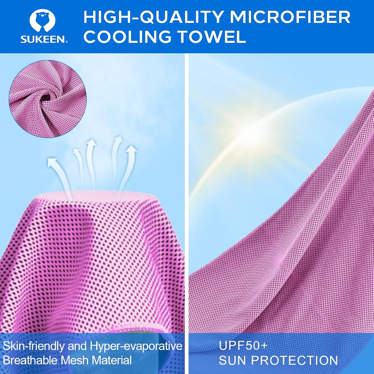 4 Pack Cooling Towels for Hot Weather 40"x12", Gym Towels for Men and Women, Soft Breathable Workout Towels for Yoga, Running, Sport, & More