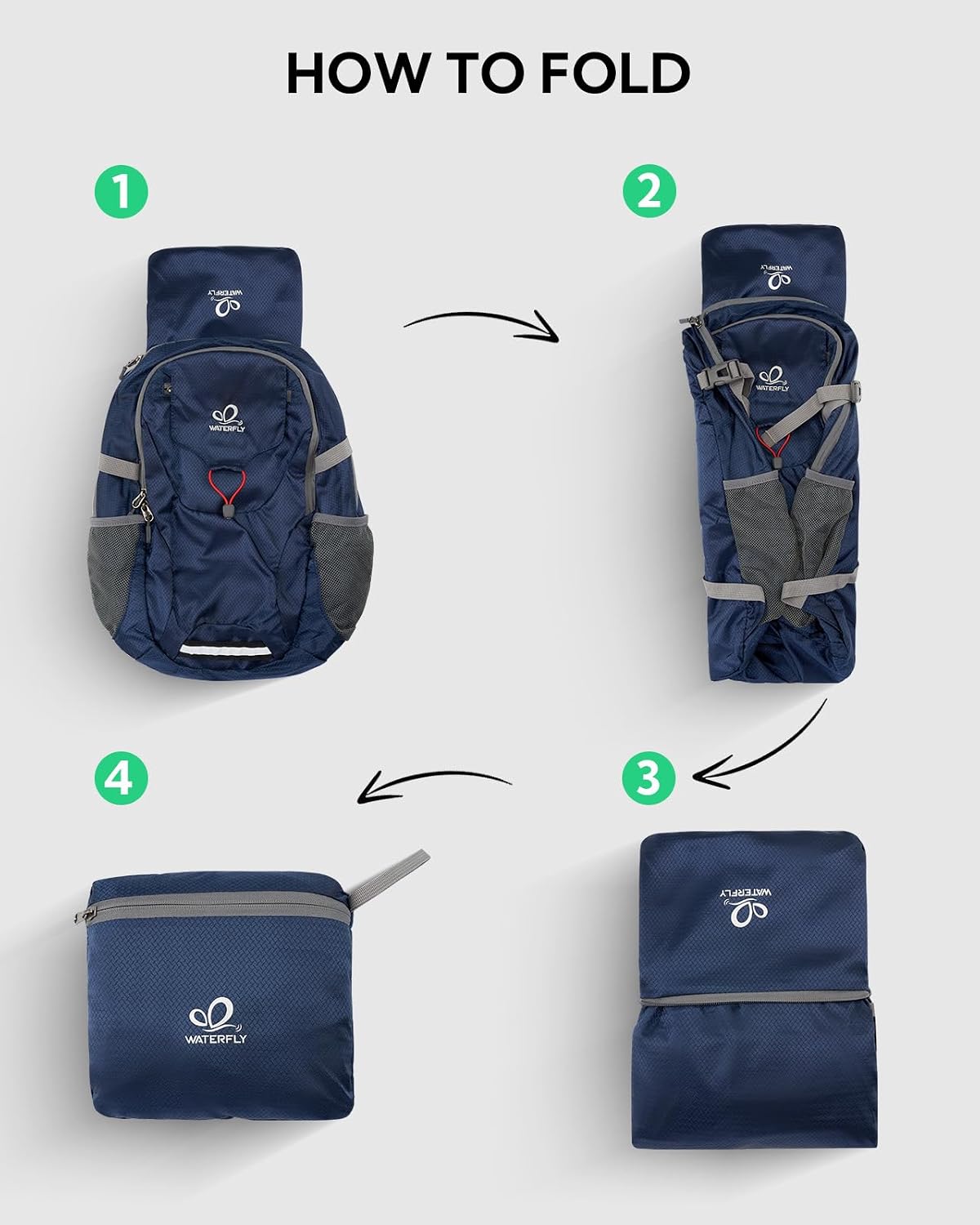 Lightweight Packable Hiking Backpack, 30L Day Pack Blue