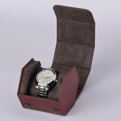 Watch Travel Case Portable Organizer - Luxury Watch Roll Travel Box Recycled Leather Watch Storage and Display for Men and Women