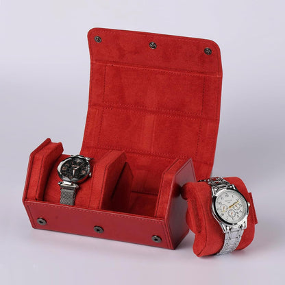 Watch Travel Case Portable Organizer - Luxury Watch Roll Travel Box Recycled Leather Watch Storage and Display for Men and Women