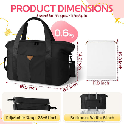 Duffle Bag for Travel with Trolley Sleeve, Gym Bag, Pink