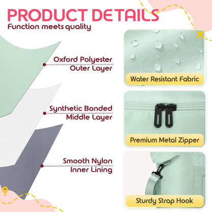 Duffle Bag for Travel with Trolley Sleeve, Gym Bag, Pink
