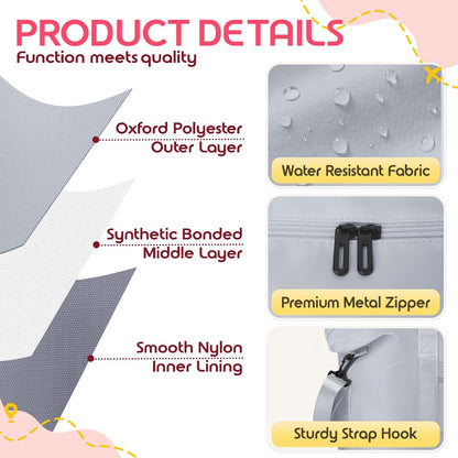 Duffle Bag for Travel with Trolley Sleeve, Gym Bag, Pink