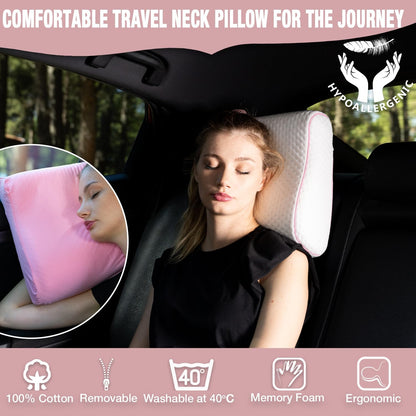 Travel & Camping Comfortable Memory Foam Pillow – Easy to Carry Portable Bag – Temperature Regulating Pillow Case
