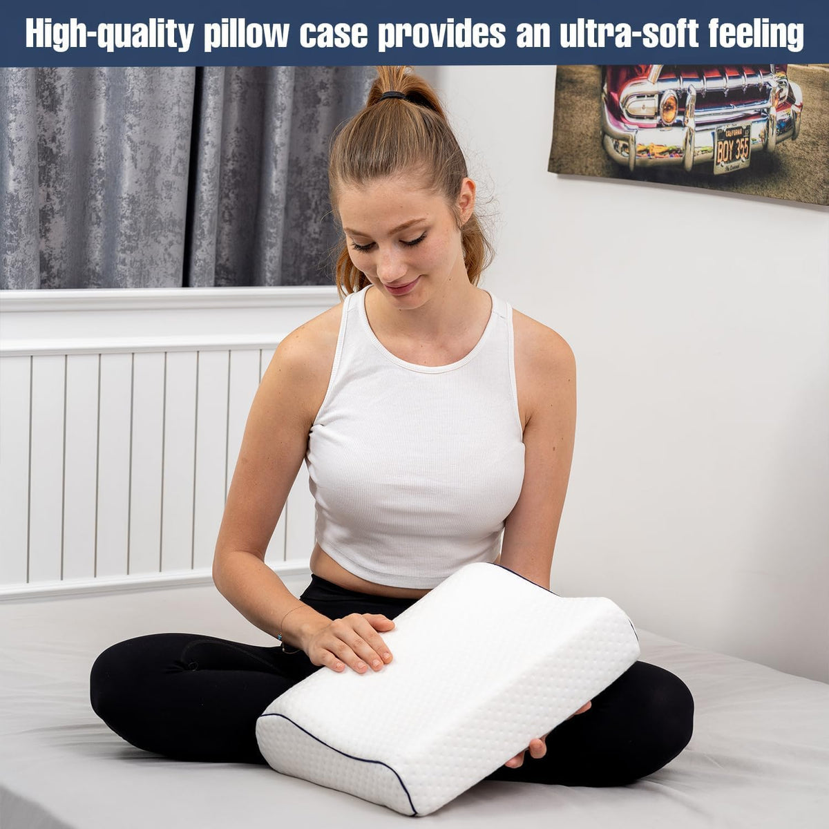 Travel & Camping Comfortable Memory Foam Pillow – Easy to Carry Portable Bag – Temperature Regulating Pillow Case
