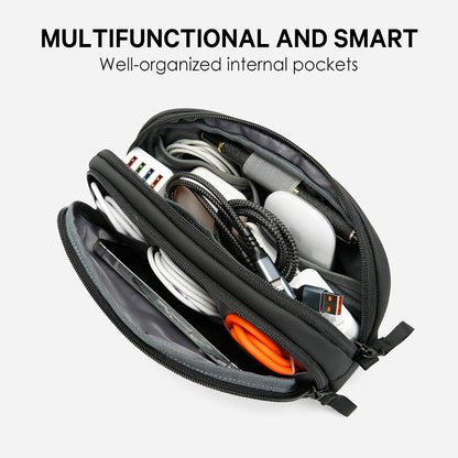 Travel Organizer Case, Water Resistant Electronics Travel Bag Organizer for Cable,Easy to store backpacks (Black)