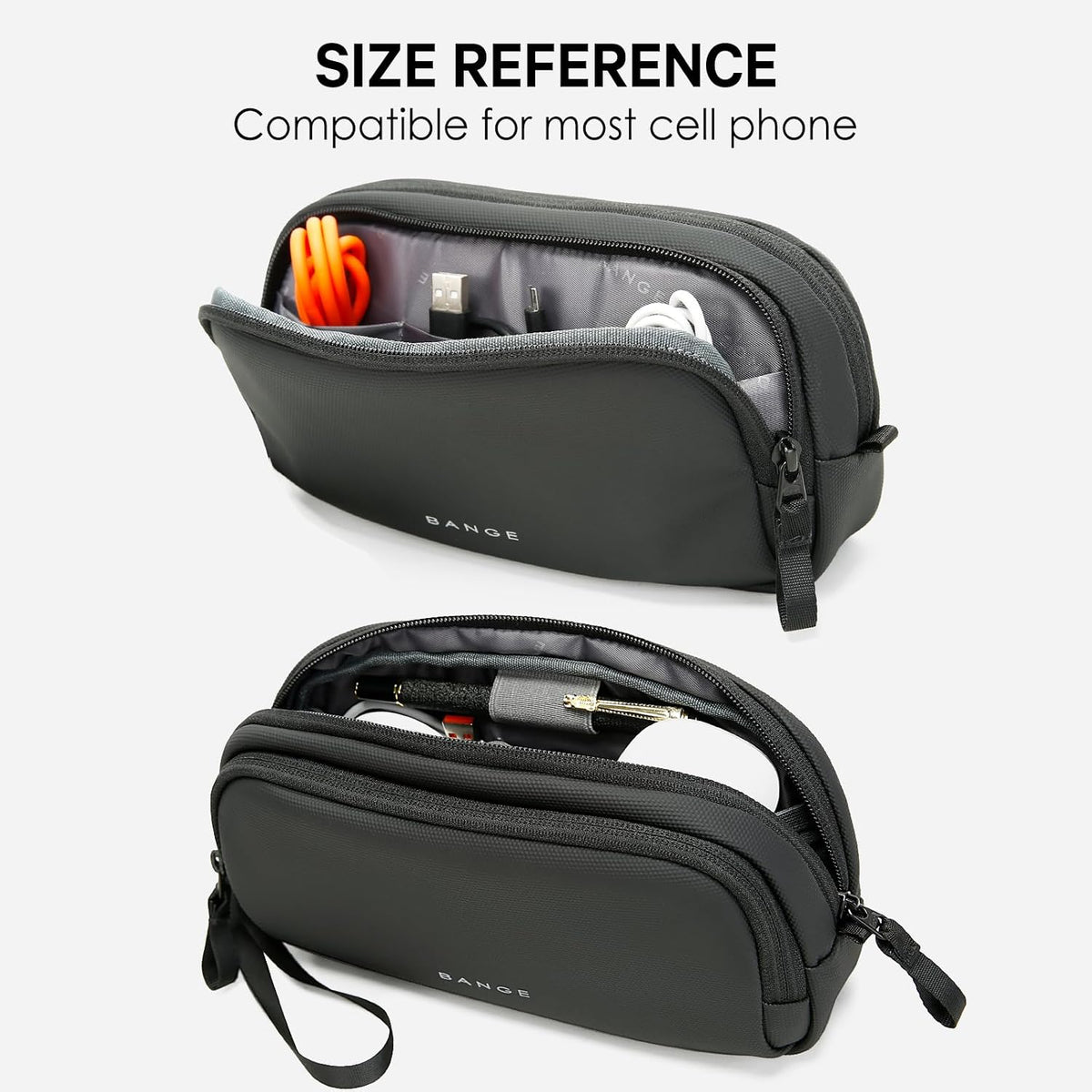 Travel Organizer Case, Water Resistant Electronics Travel Bag Organizer for Cable,Easy to store backpacks (Black)