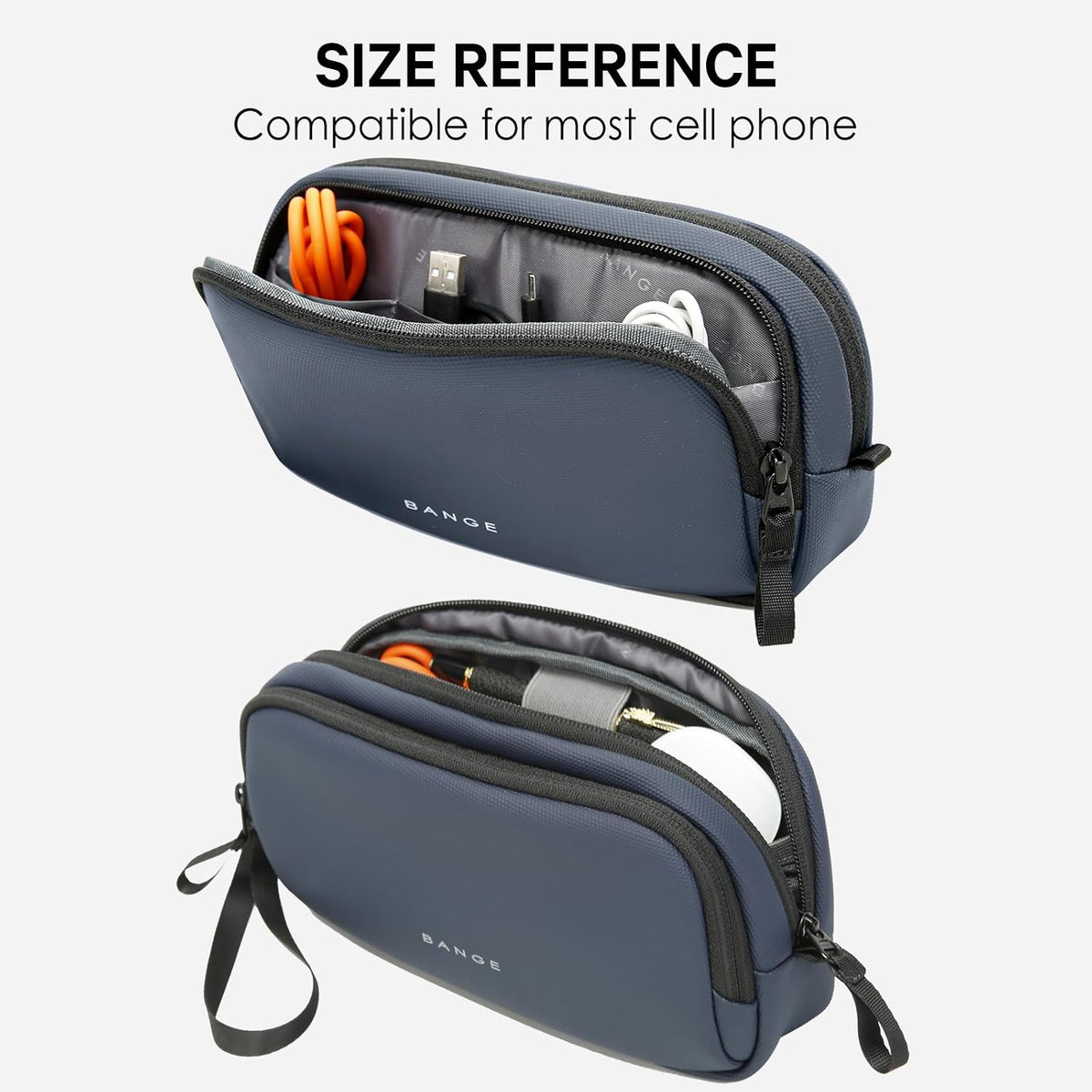 Travel Organizer Case, Water Resistant Electronics Travel Bag Organizer for Cable,Easy to store backpacks (Black)