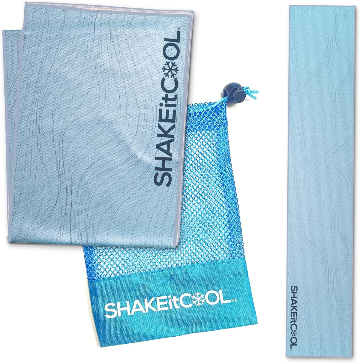 Original Cooling Towel – Be Cool in Style - Heat Relief, Soft, Lightweight, Sun Protection, Easy Clean - Perfect for Biking, Running, Yoga, Gym, Gardening - Blue Wave - Colors A