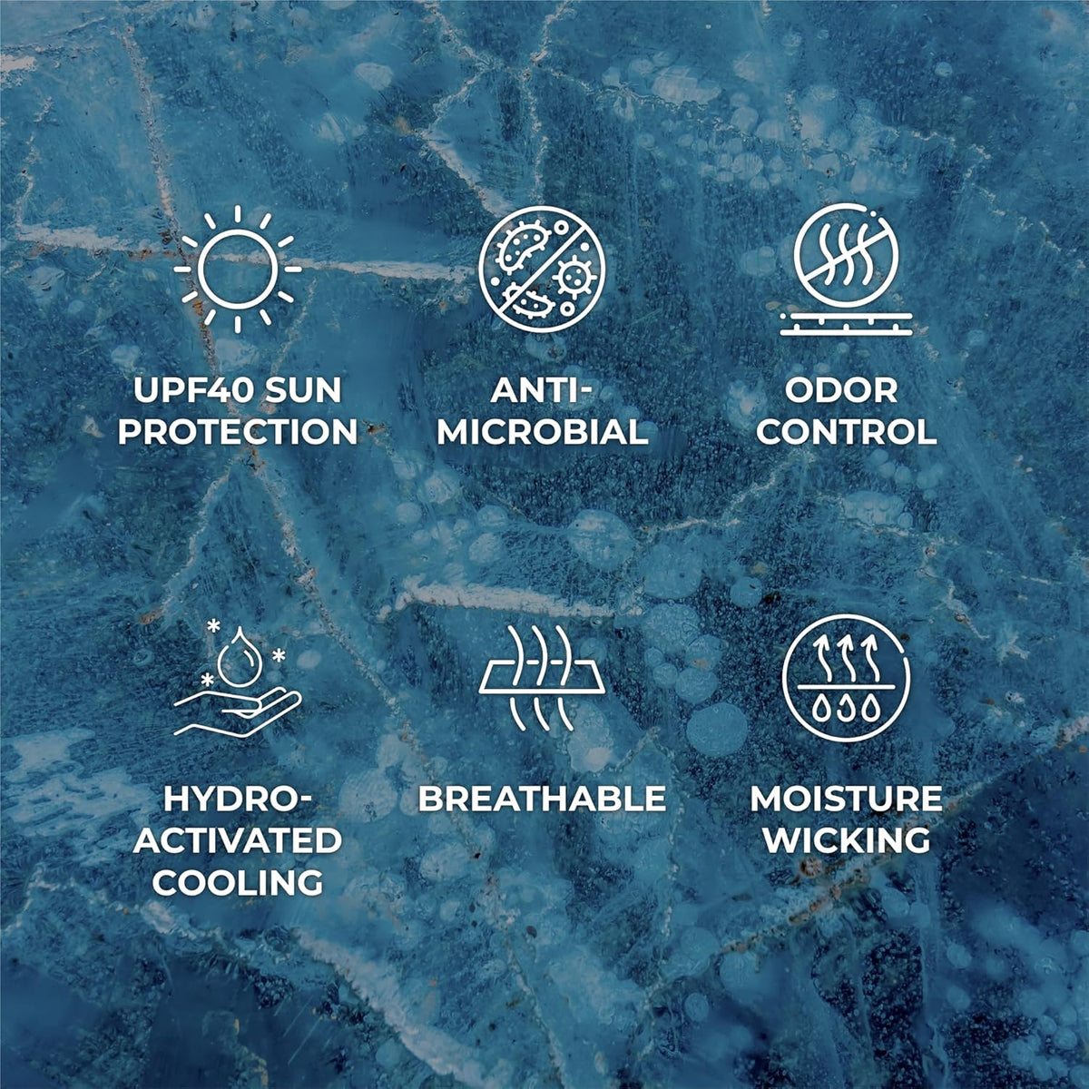 Original Cooling Towel – Be Cool in Style - Heat Relief, Soft, Lightweight, Sun Protection, Easy Clean - Perfect for Biking, Running, Yoga, Gym, Gardening - Blue Wave - Colors A