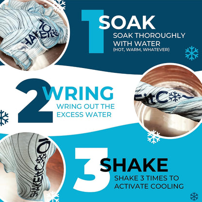 Original Cooling Towel – Be Cool in Style - Heat Relief, Soft, Lightweight, Sun Protection, Easy Clean - Perfect for Biking, Running, Yoga, Gym, Gardening - Blue Wave - Colors A