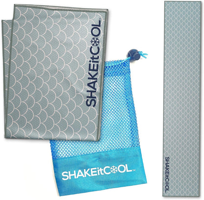 Original Cooling Towel – Be Cool in Style - Heat Relief, Soft, Lightweight, Sun Protection, Easy Clean - Perfect for Biking, Running, Yoga, Gym, Gardening - Blue Wave - Colors A