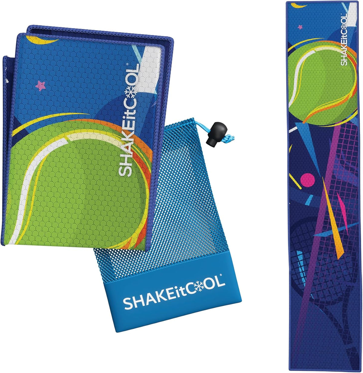 Original Cooling Towel – Be Cool in Style - Heat Relief, Soft, Lightweight, Sun Protection, Easy Clean - Perfect for Biking, Running, Yoga, Gym, Gardening - Blue Wave - Colors A