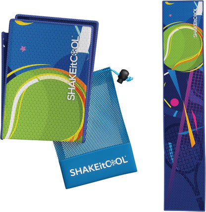 Original Cooling Towel – Be Cool in Style - Heat Relief, Soft, Lightweight, Sun Protection, Easy Clean - Perfect for Biking, Running, Yoga, Gym, Gardening - Blue Wave - Colors A