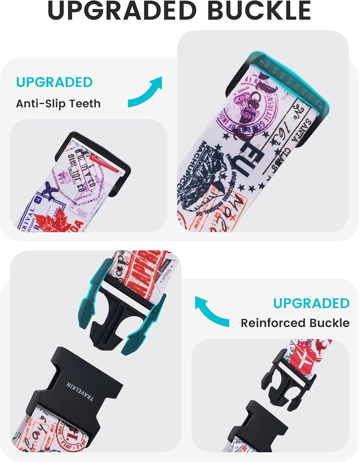 Travelkin Luggage Straps TSA Approved, Suitcase Straps with TSA Lock