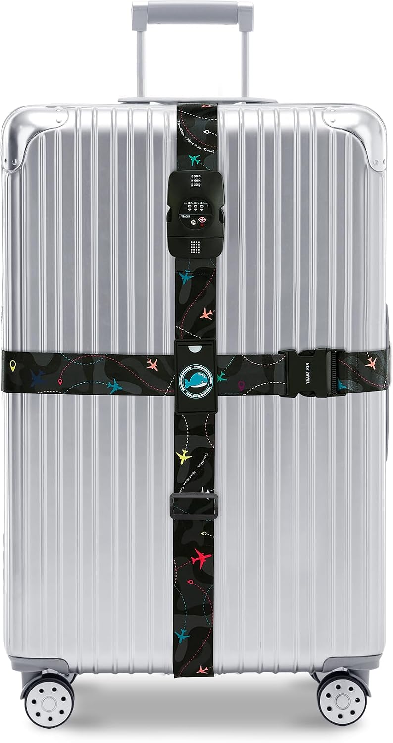 Travelkin Luggage Straps TSA Approved, Suitcase Straps with TSA Lock