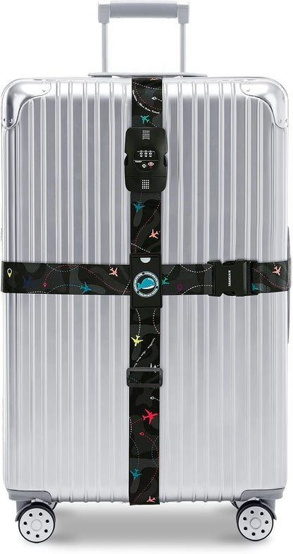 Travelkin Luggage Straps TSA Approved, Suitcase Straps with TSA Lock