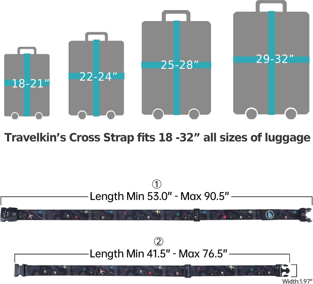 Travelkin Luggage Straps TSA Approved, Suitcase Straps with TSA Lock