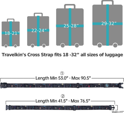 Travelkin Luggage Straps TSA Approved, Suitcase Straps with TSA Lock