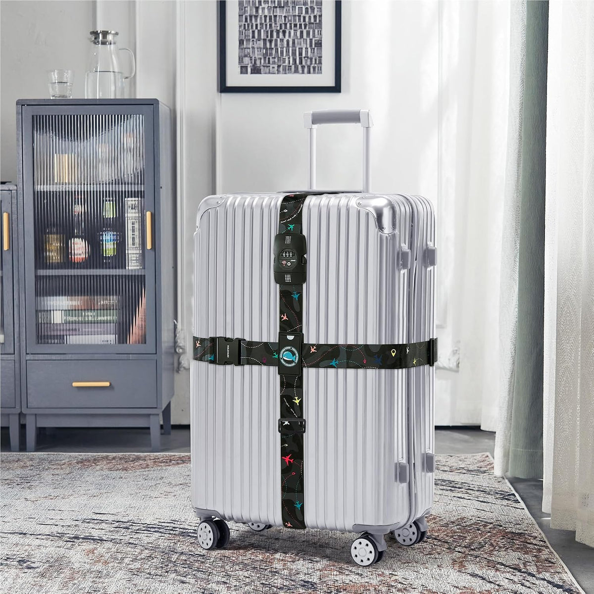 Travelkin Luggage Straps TSA Approved, Suitcase Straps with TSA Lock