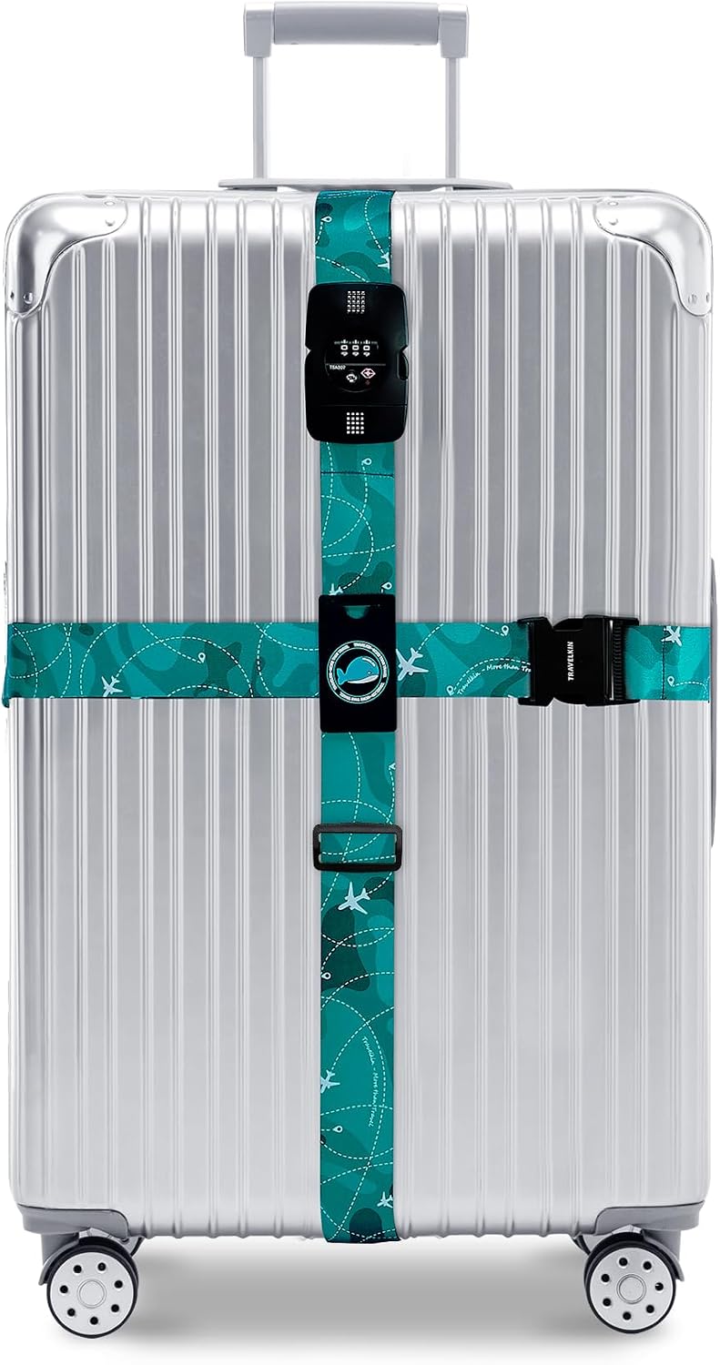 Travelkin Luggage Straps TSA Approved, Suitcase Straps with TSA Lock