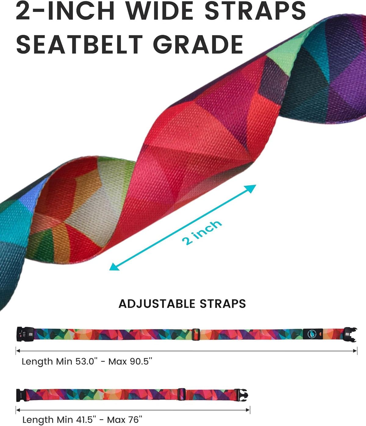 Travelkin Luggage Straps TSA Approved, Suitcase Straps with TSA Lock