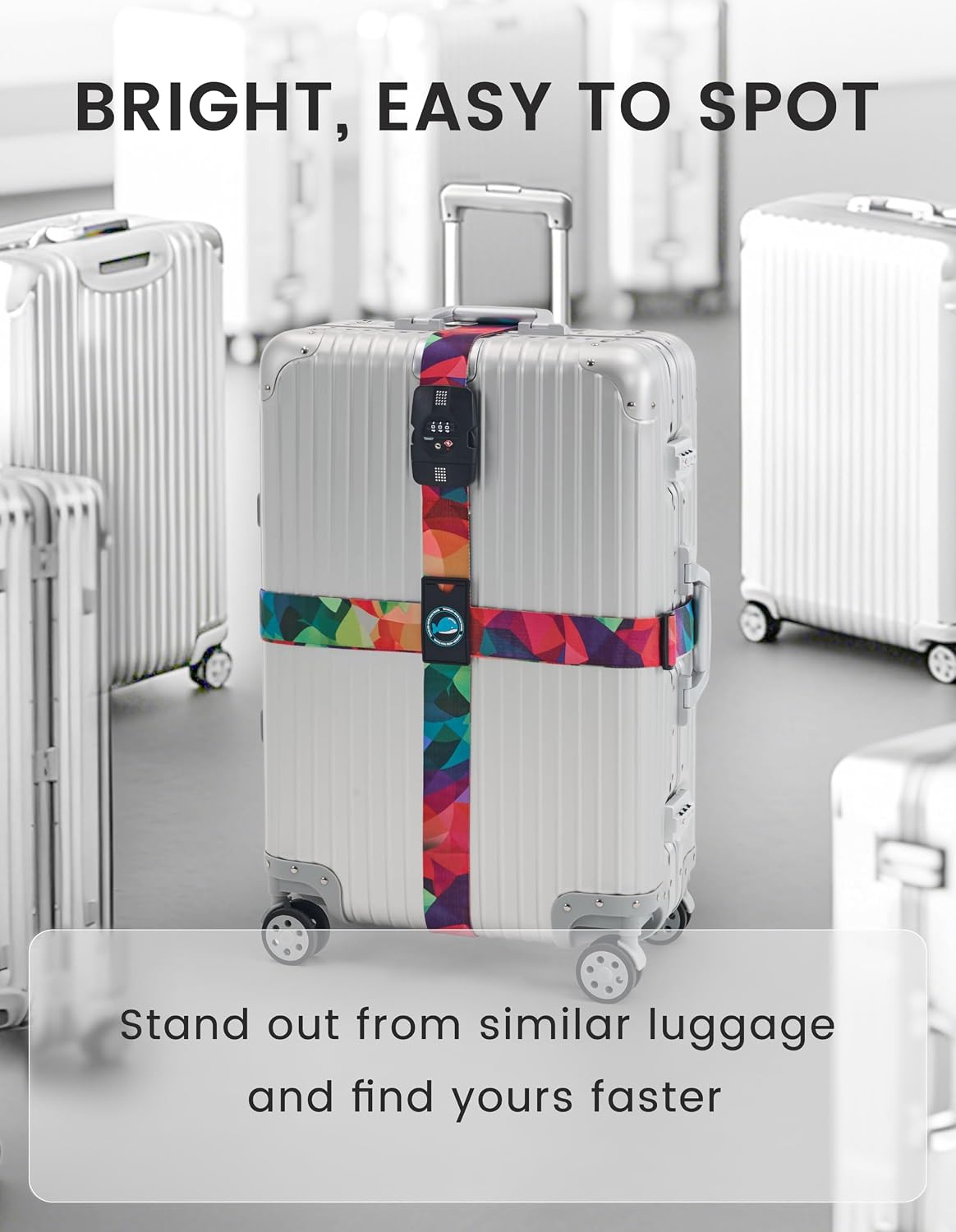 Travelkin Luggage Straps TSA Approved, Suitcase Straps with TSA Lock
