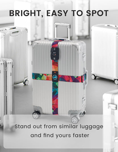 Travelkin Luggage Straps TSA Approved, Suitcase Straps with TSA Lock