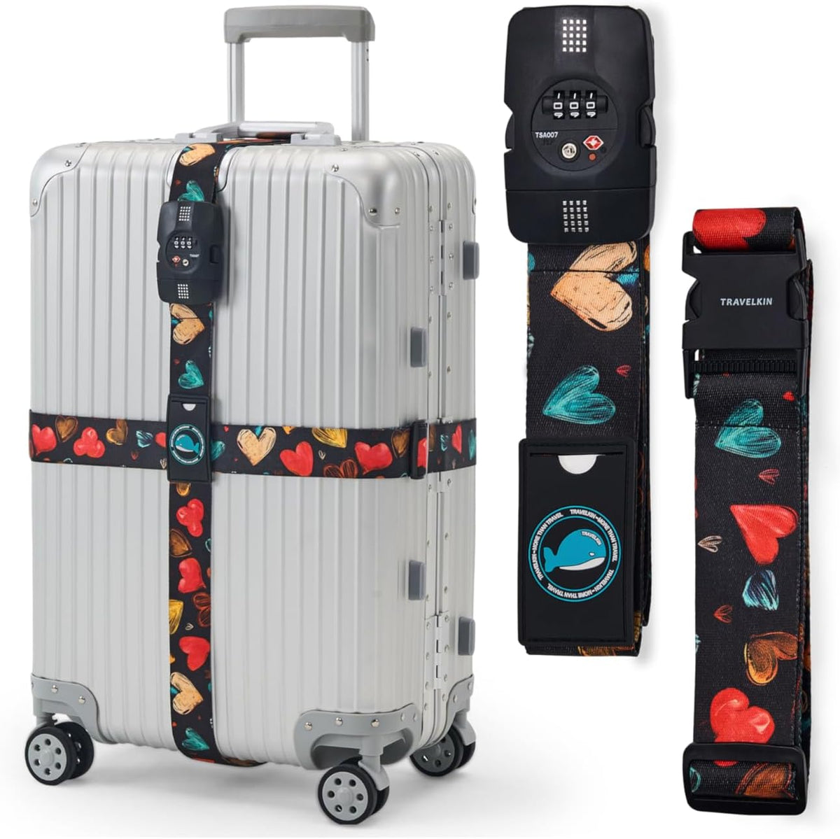 Travelkin Luggage Straps TSA Approved, Suitcase Straps with TSA Lock