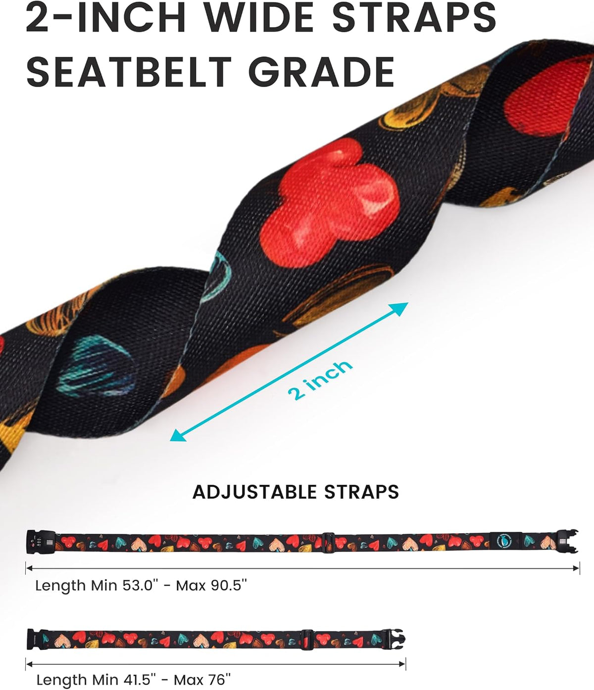 Travelkin Luggage Straps TSA Approved, Suitcase Straps with TSA Lock