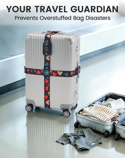 Travelkin Luggage Straps TSA Approved, Suitcase Straps with TSA Lock