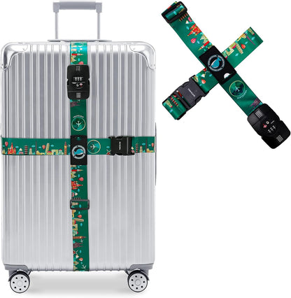 Travelkin Luggage Straps TSA Approved, Suitcase Straps with TSA Lock