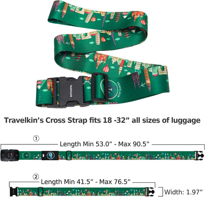 Travelkin Luggage Straps TSA Approved, Suitcase Straps with TSA Lock