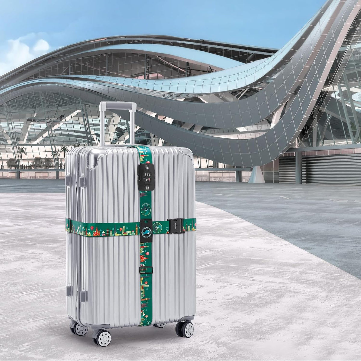 Travelkin Luggage Straps TSA Approved, Suitcase Straps with TSA Lock