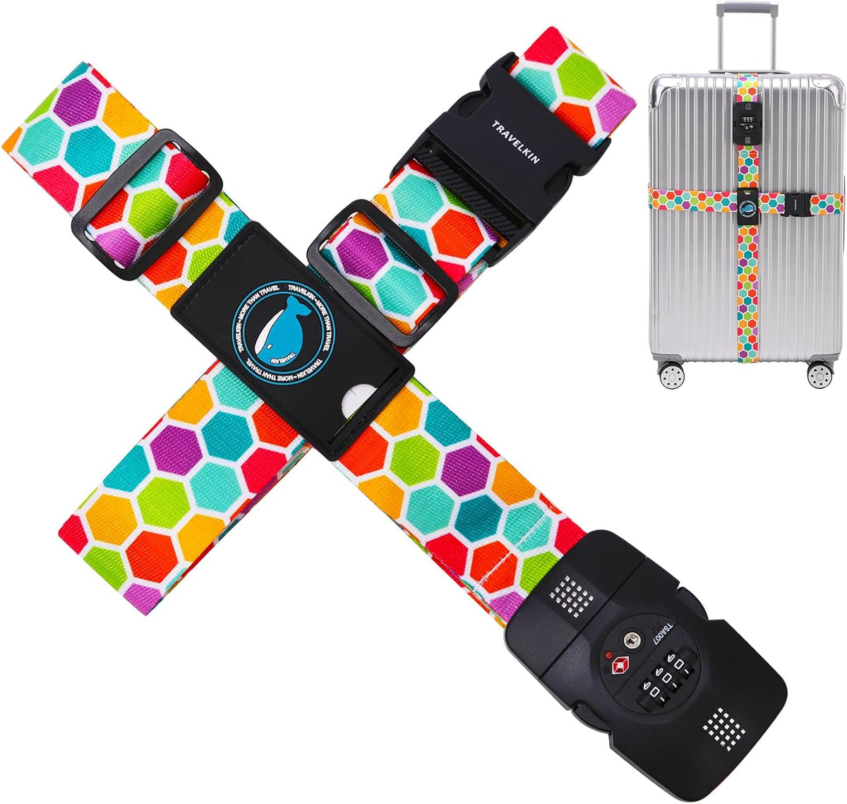 Travelkin Luggage Straps TSA Approved, Suitcase Straps with TSA Lock