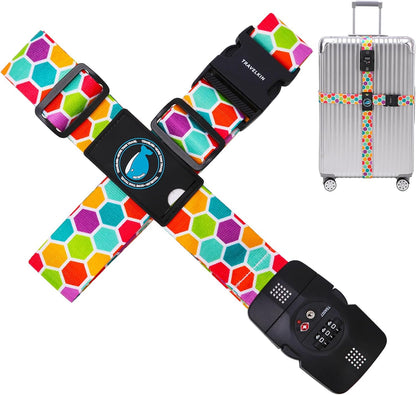Travelkin Luggage Straps TSA Approved, Suitcase Straps with TSA Lock