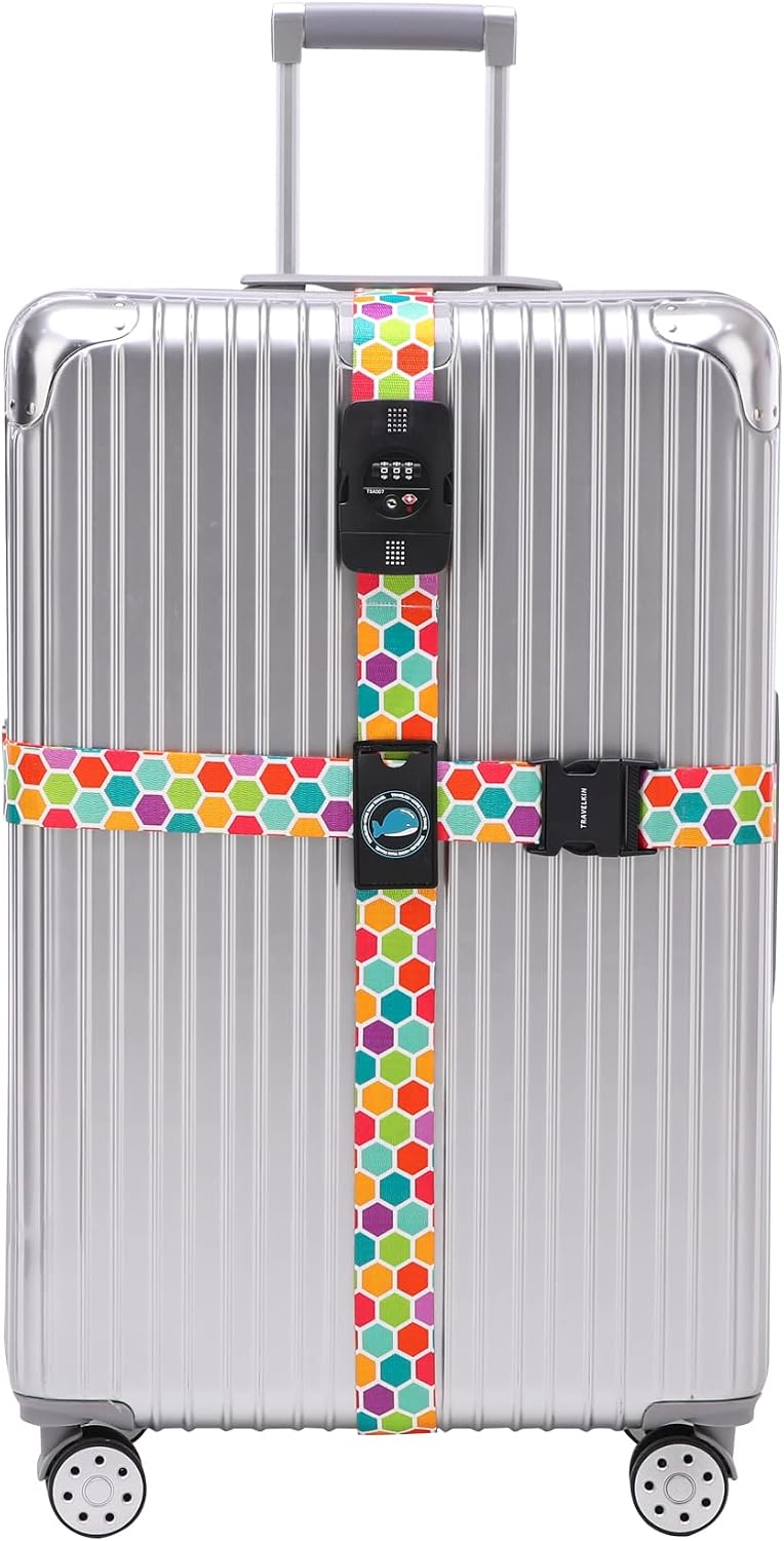 Travelkin Luggage Straps TSA Approved, Suitcase Straps with TSA Lock
