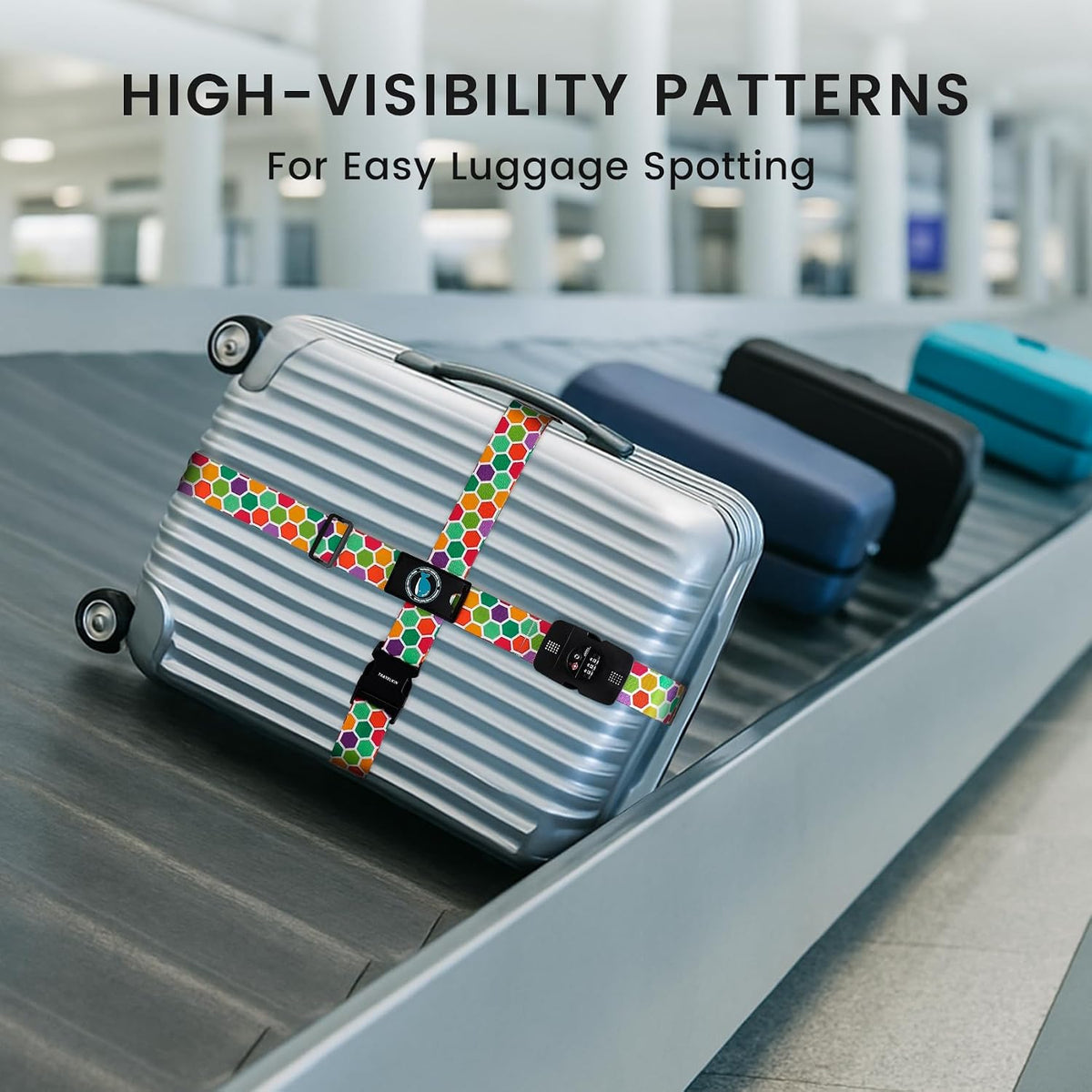 Travelkin Luggage Straps TSA Approved, Suitcase Straps with TSA Lock