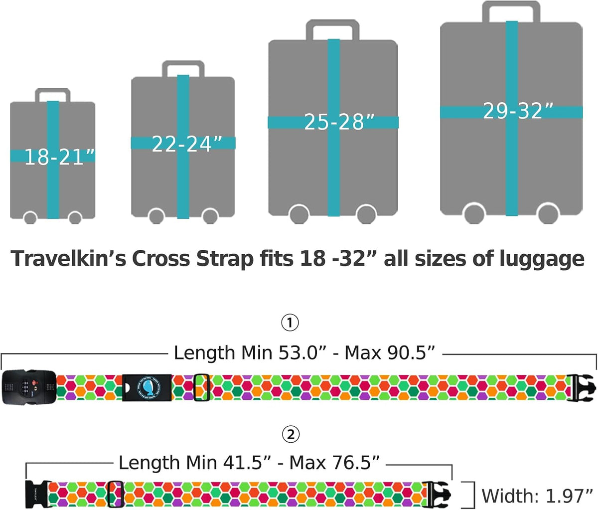 Travelkin Luggage Straps TSA Approved, Suitcase Straps with TSA Lock