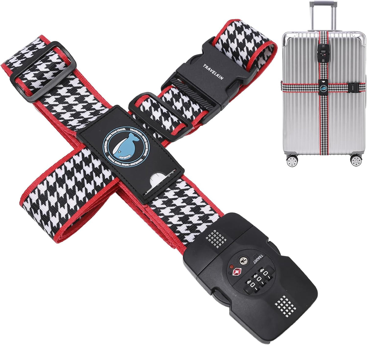 Travelkin Luggage Straps TSA Approved, Suitcase Straps with TSA Lock